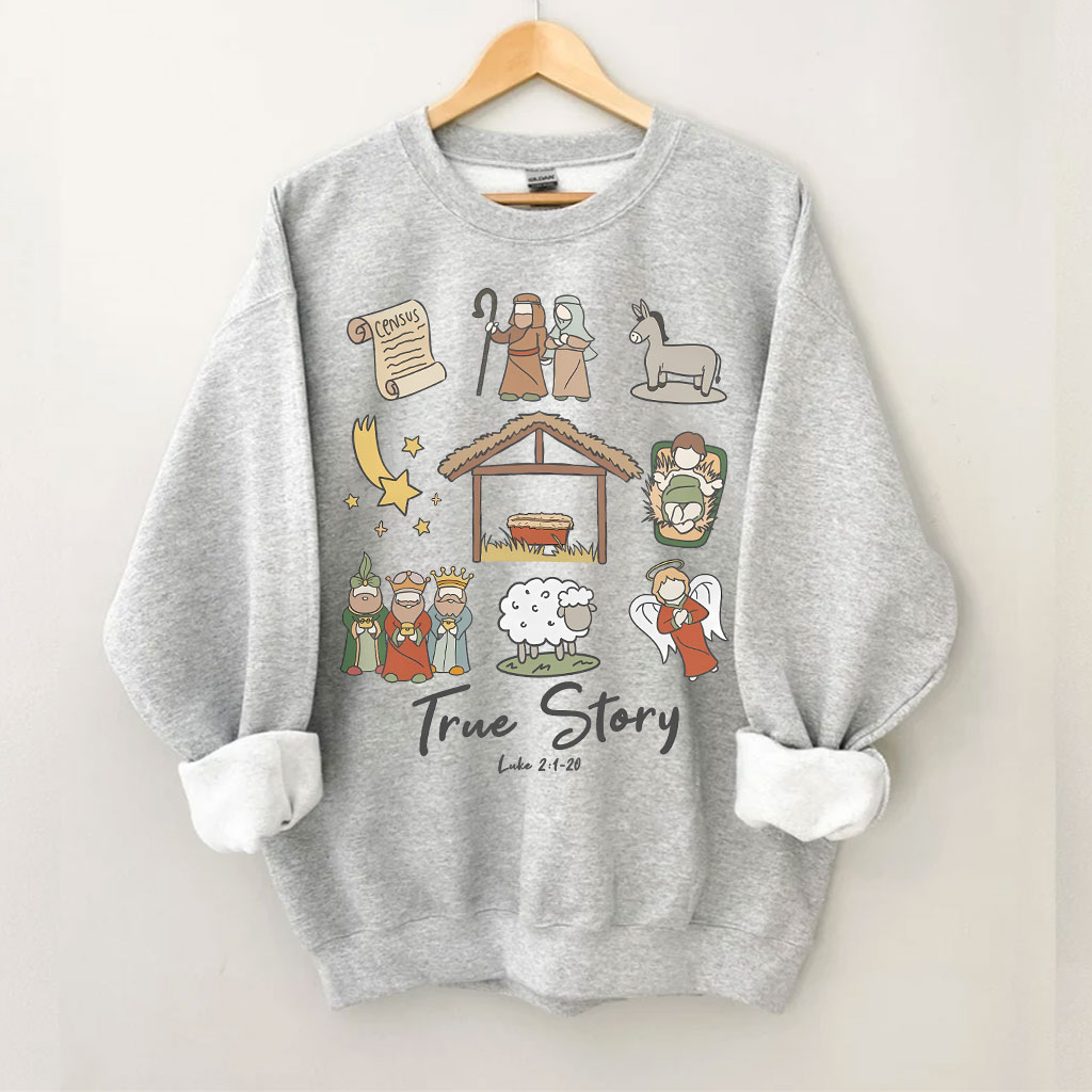 True Story Nativity Christmas Comfort Colors Sweatshirt