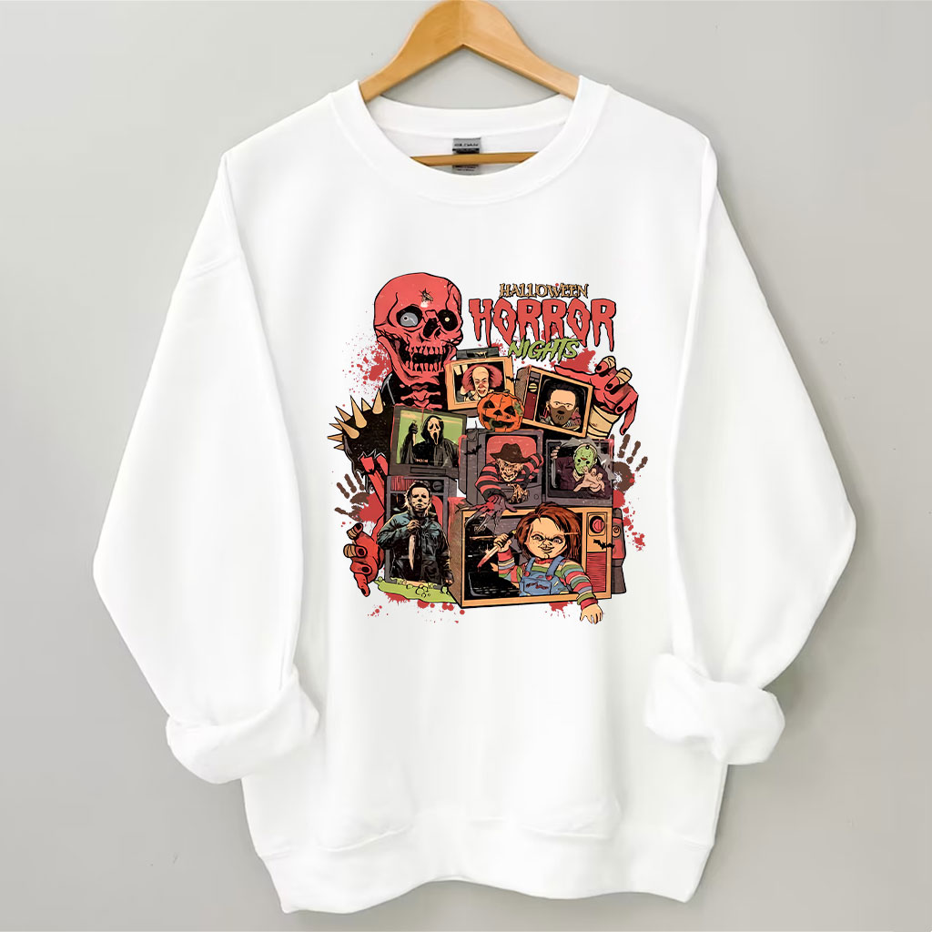 Halloween Horror Nights Spooky Movie Party Funny Sweatshirt