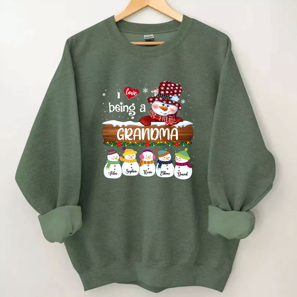 Personalized I Love Being Grandma Christmas Sweatshirt