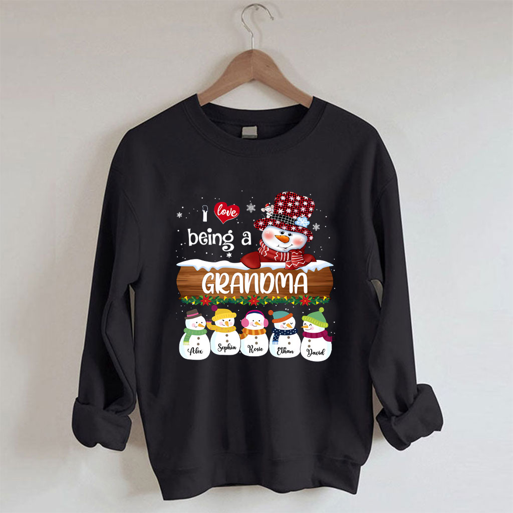 Personalized I Love Being Grandma Christmas Sweatshirt