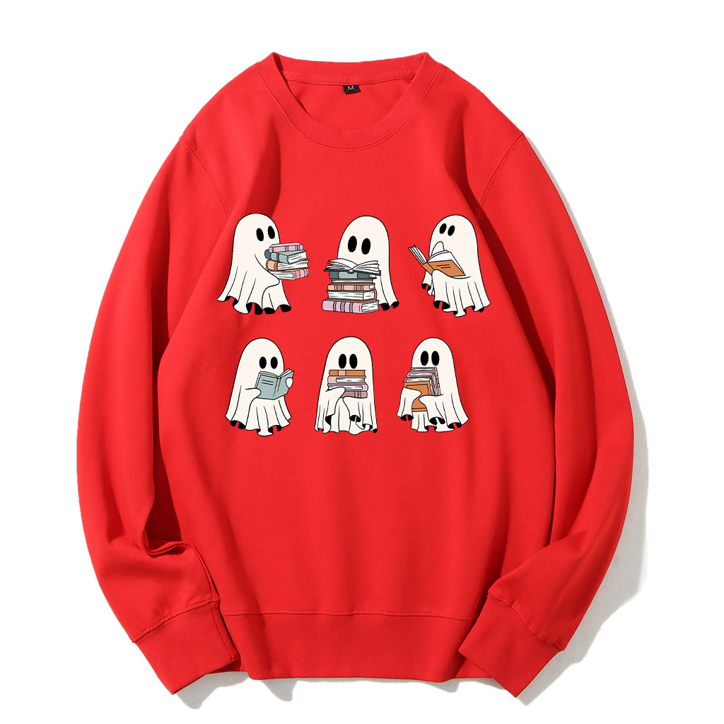 Cute Ghost Reading Book Halloween Sweatshirt