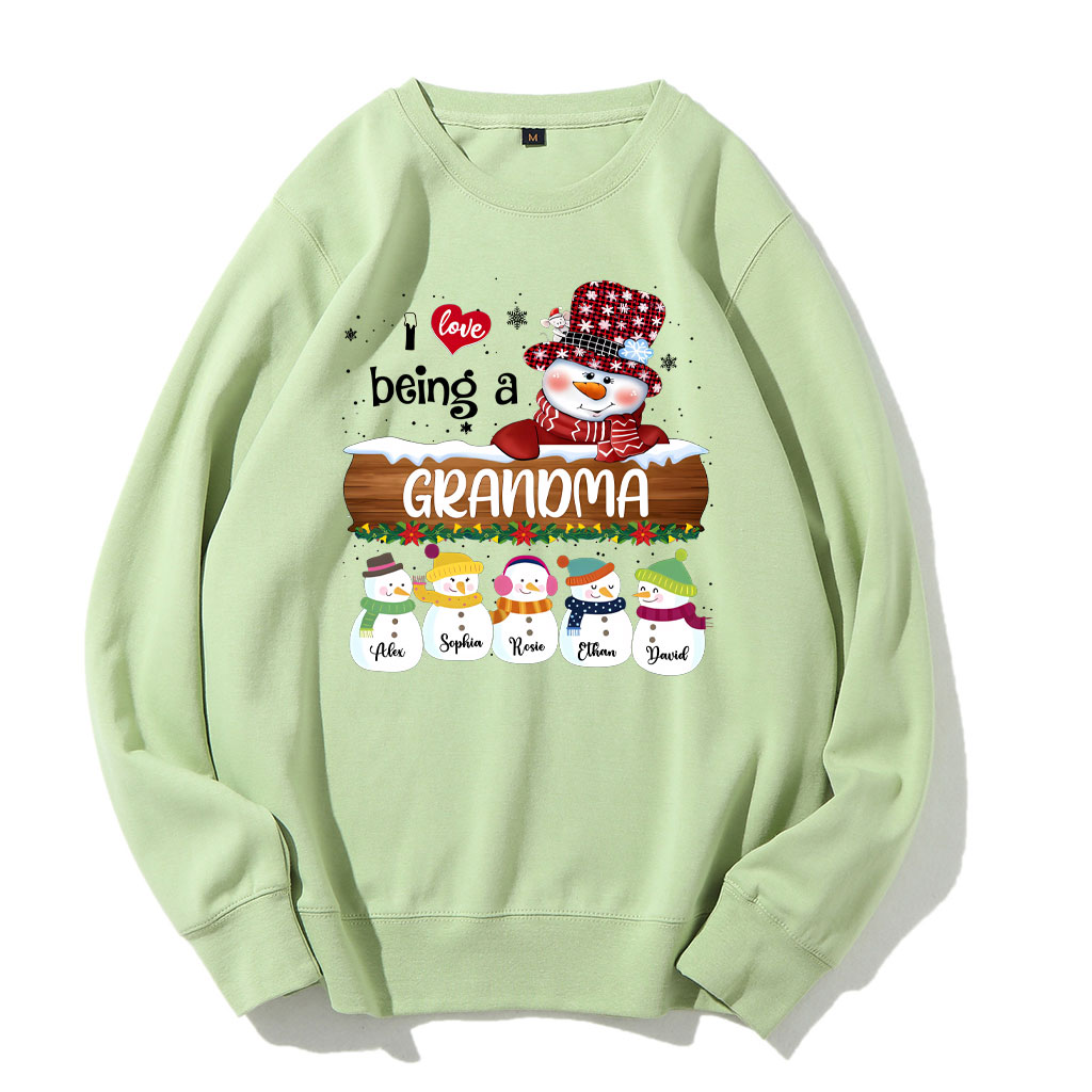 Personalized I Love Being Grandma Christmas Sweatshirt