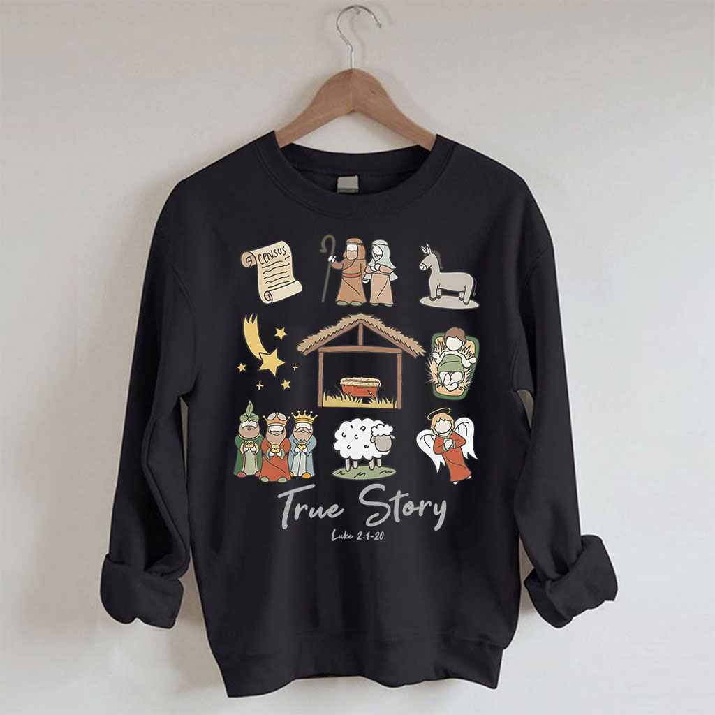 True Story Nativity Christmas Comfort Colors Sweatshirt