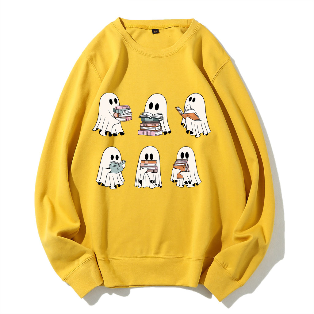 Cute Ghost Reading Book Halloween Sweatshirt