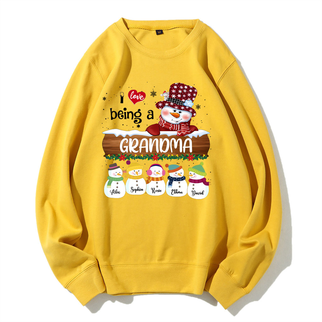 Personalized I Love Being Grandma Christmas Sweatshirt