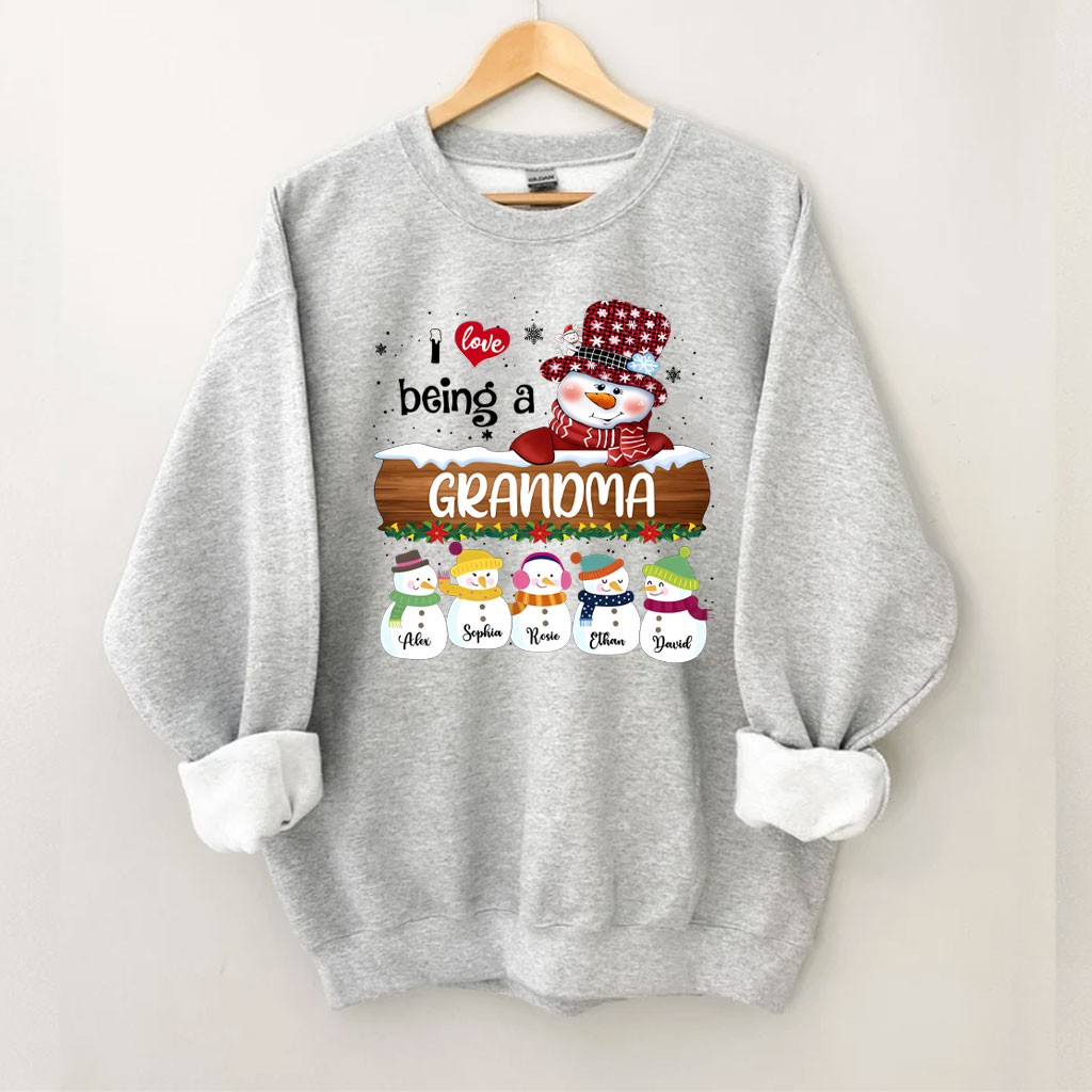 Personalized I Love Being Grandma Christmas Sweatshirt