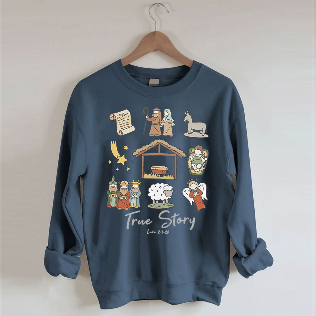 True Story Nativity Christmas Comfort Colors Sweatshirt