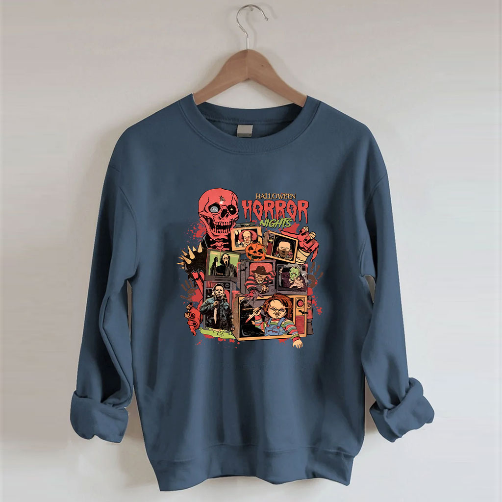 Halloween Horror Nights Spooky Movie Party Funny Sweatshirt