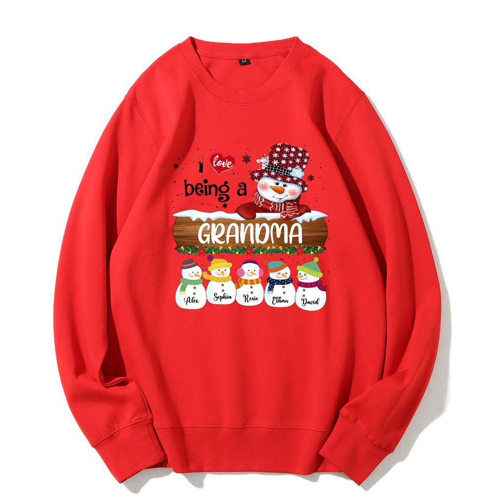 Personalized I Love Being Grandma Christmas Sweatshirt