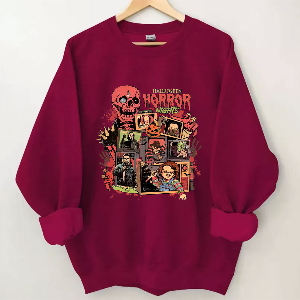 Halloween Horror Nights Spooky Movie Party Funny Sweatshirt