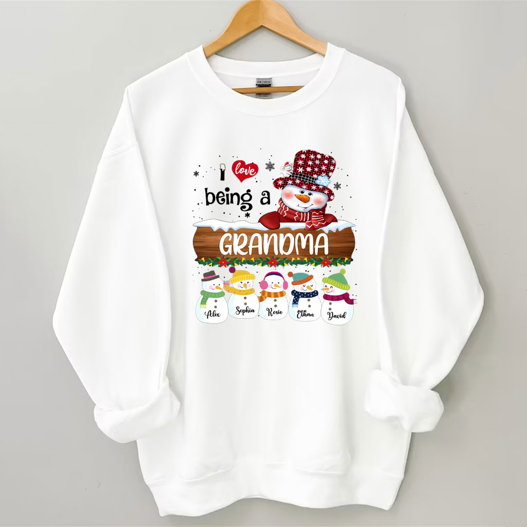 Personalized I Love Being Grandma Christmas Sweatshirt
