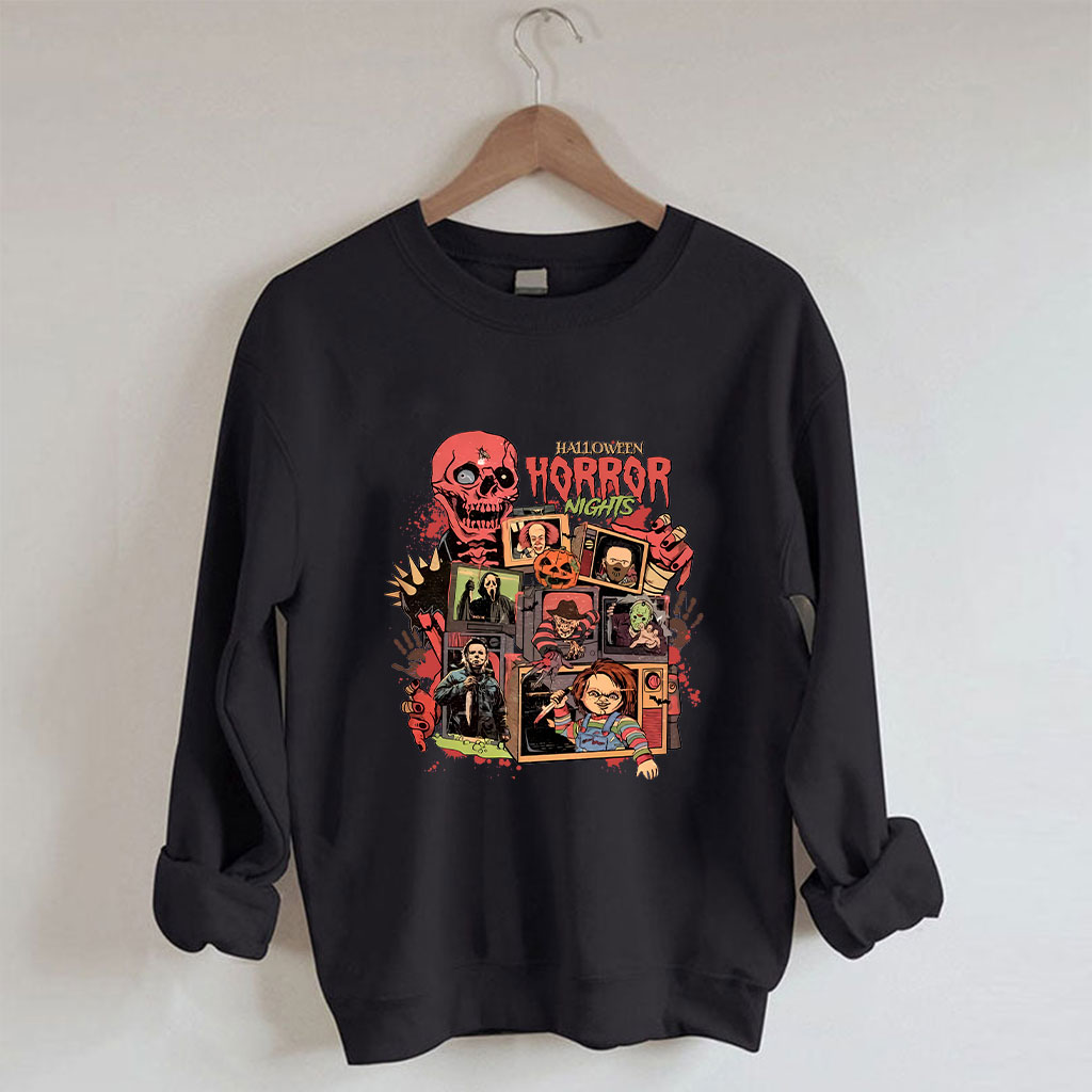 Halloween Horror Nights Spooky Movie Party Funny Sweatshirt