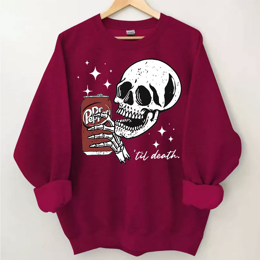 Till Death Dr. Pepper Skeleton Sweatshirt