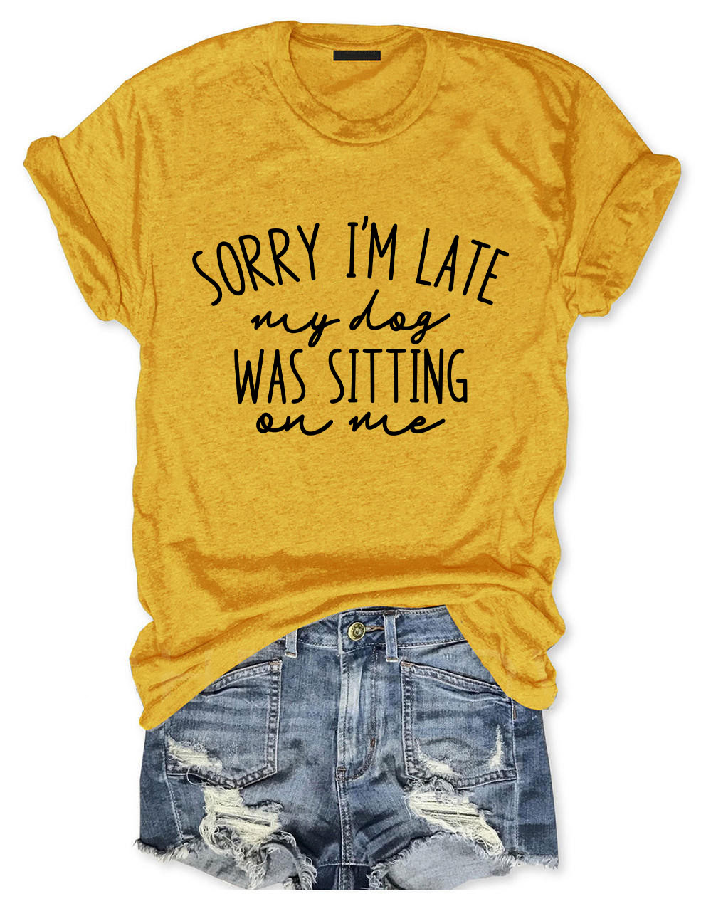 Sorry I'm Late My Dog Was Sitting On Me Funny T-shirt