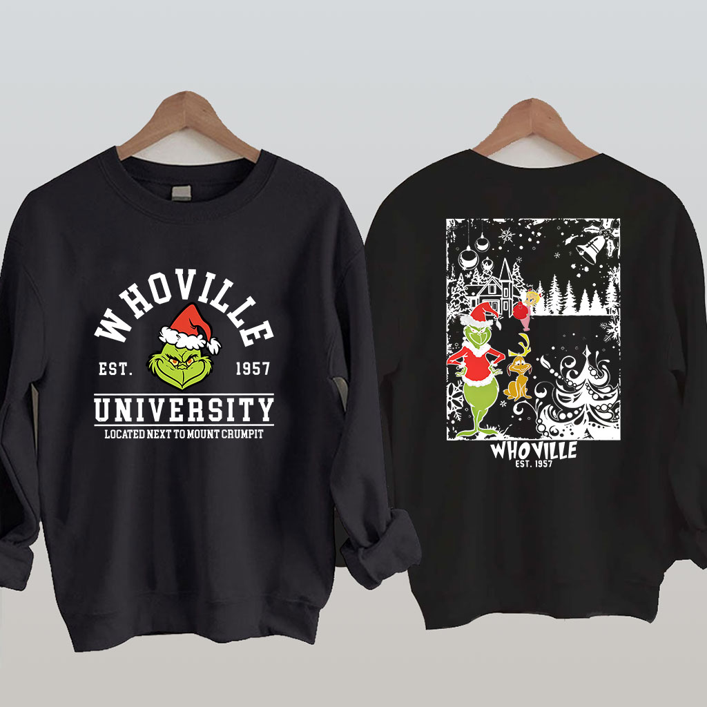 Vintage Christmas Whoville University Est 1957 Funny Sweatshirt