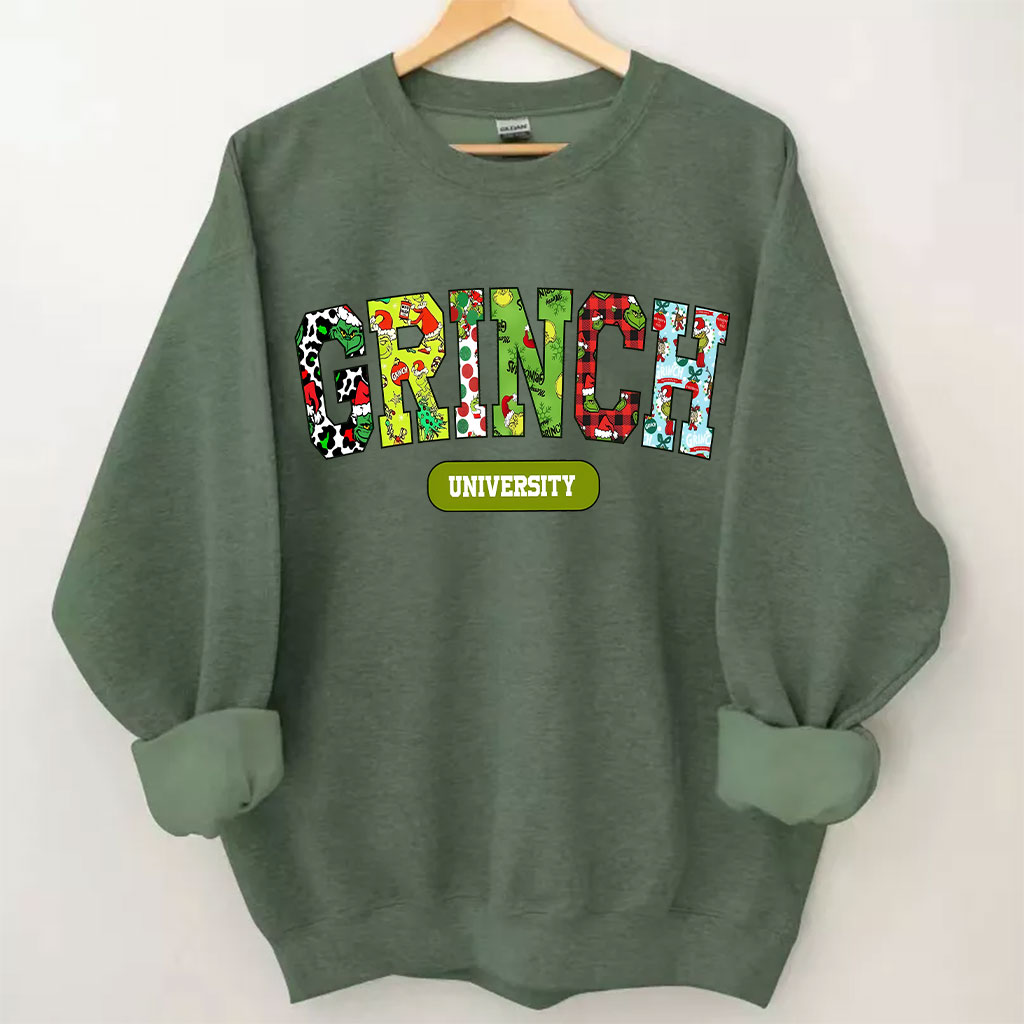 Grinch University Christmas Funny Sweatshirt