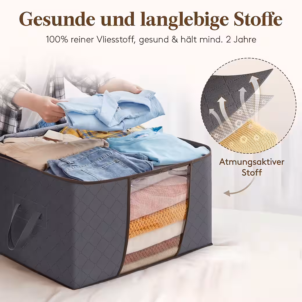 3/6er Set Faltbare Aufbewahrungsboxen mit Deckel 90L