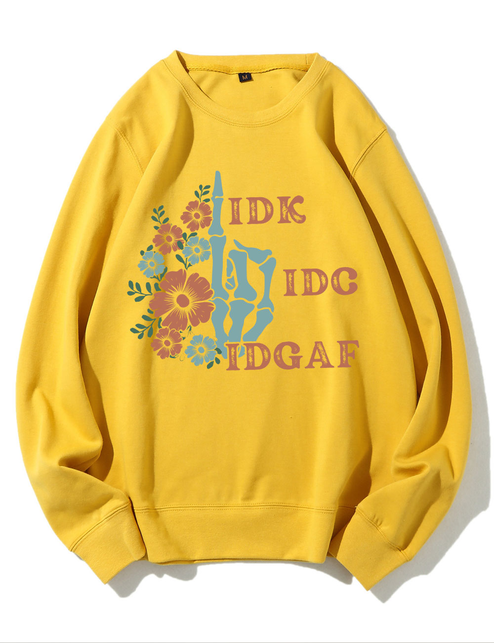 Retro Skeleton Hand IDGAF Sweatshirt