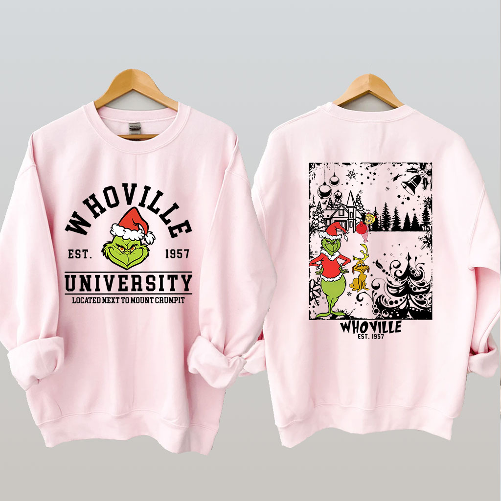 Vintage Christmas Whoville University Est 1957 Funny Sweatshirt