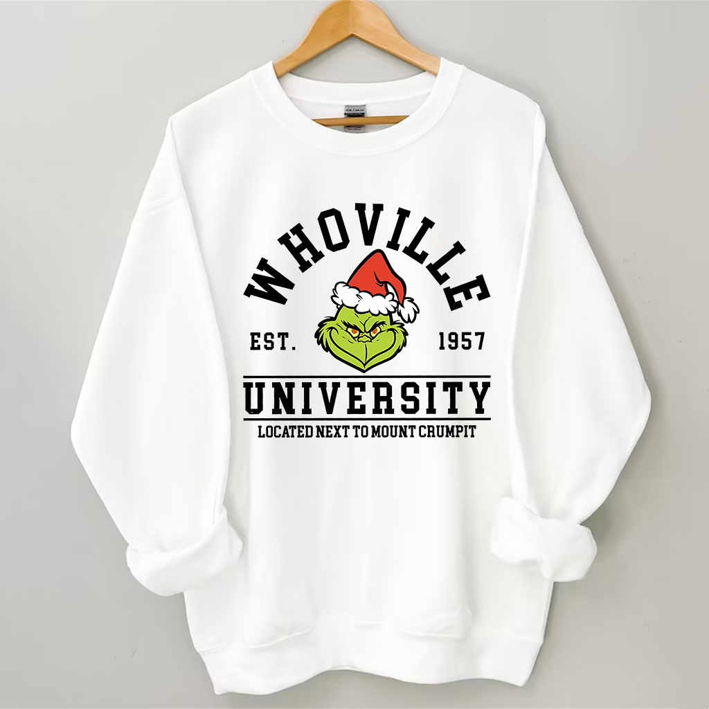Vintage Christmas Whoville University Est 1957 Funny Sweatshirt