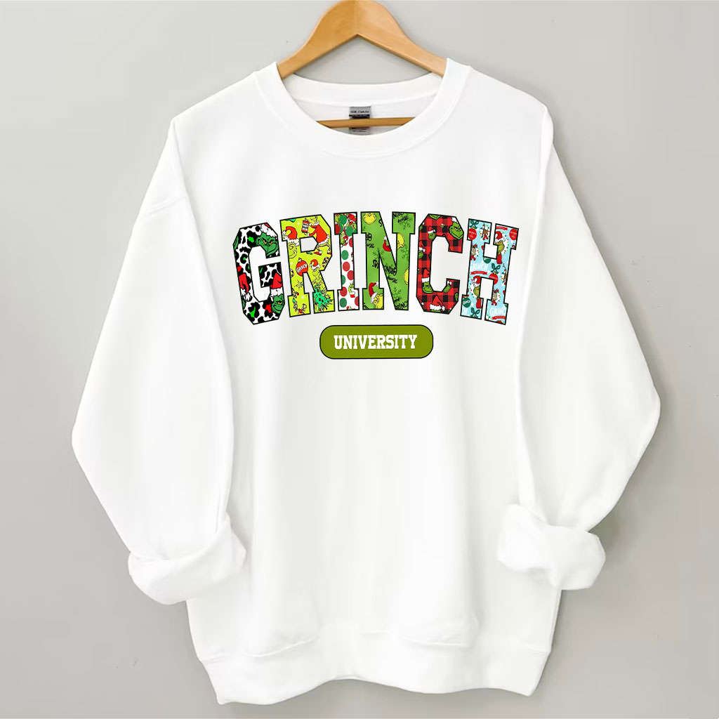 Grinch University Christmas Funny Sweatshirt