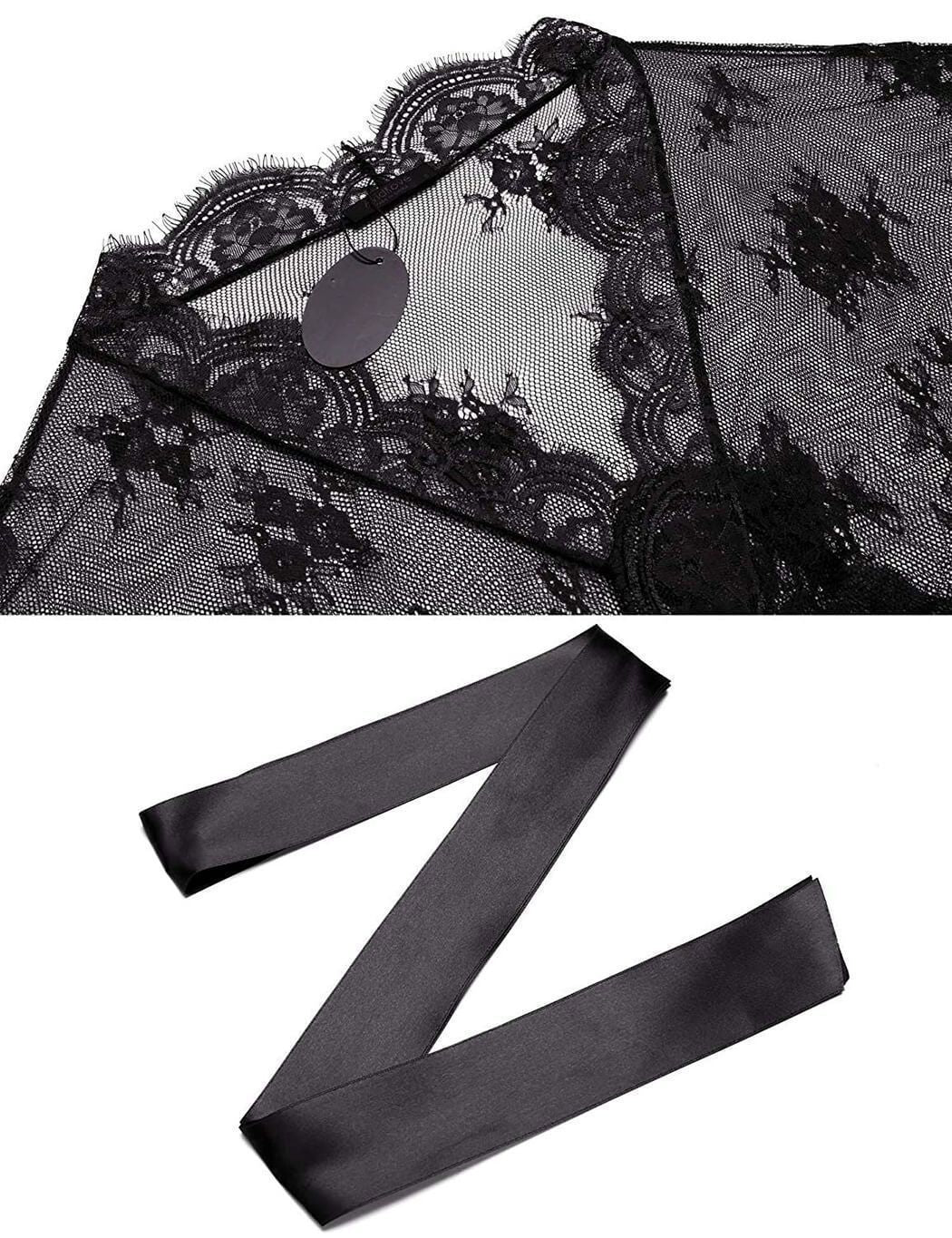 Lace Sleepwear & Belt & Thong Set