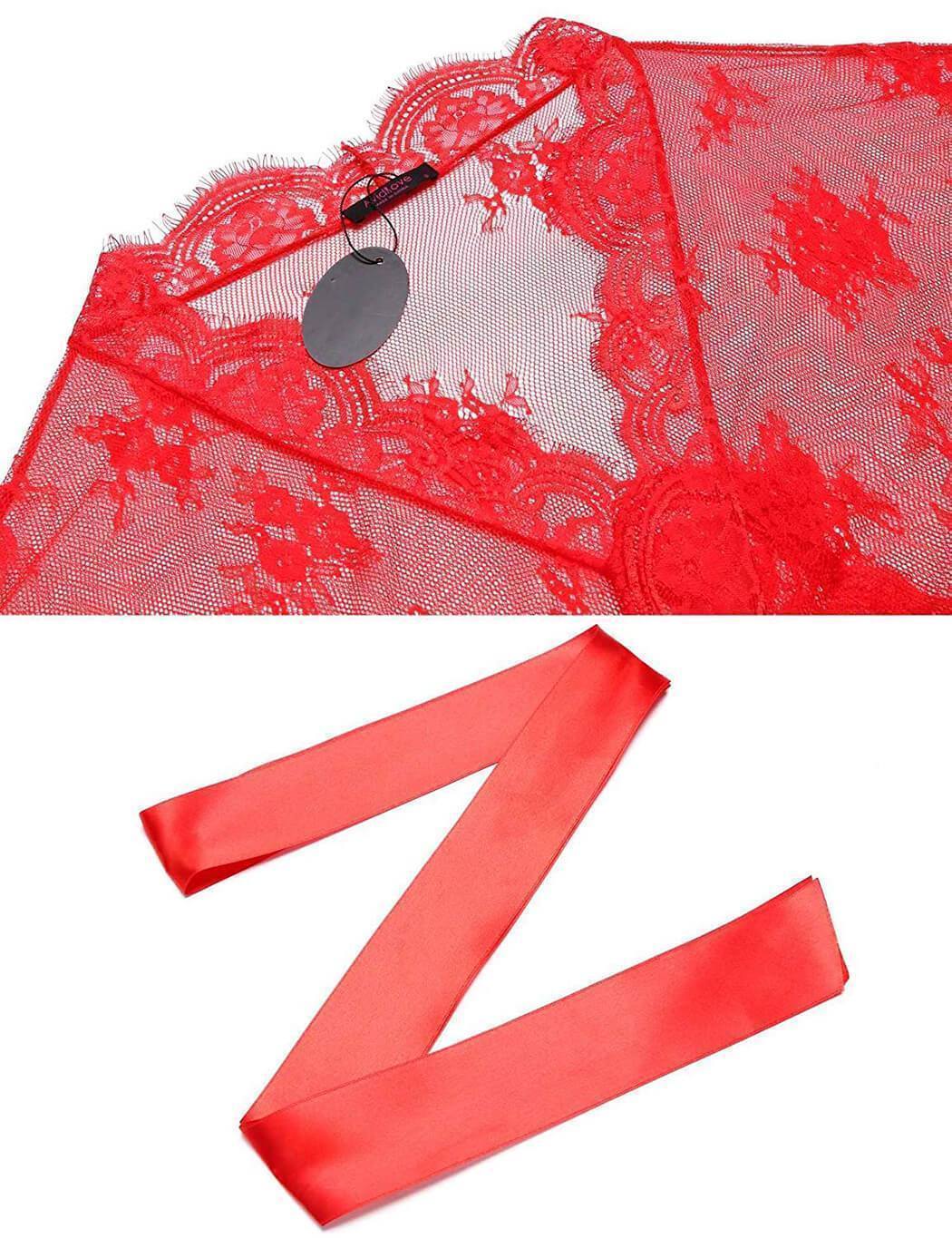 Lace Sleepwear & Belt & Thong Set