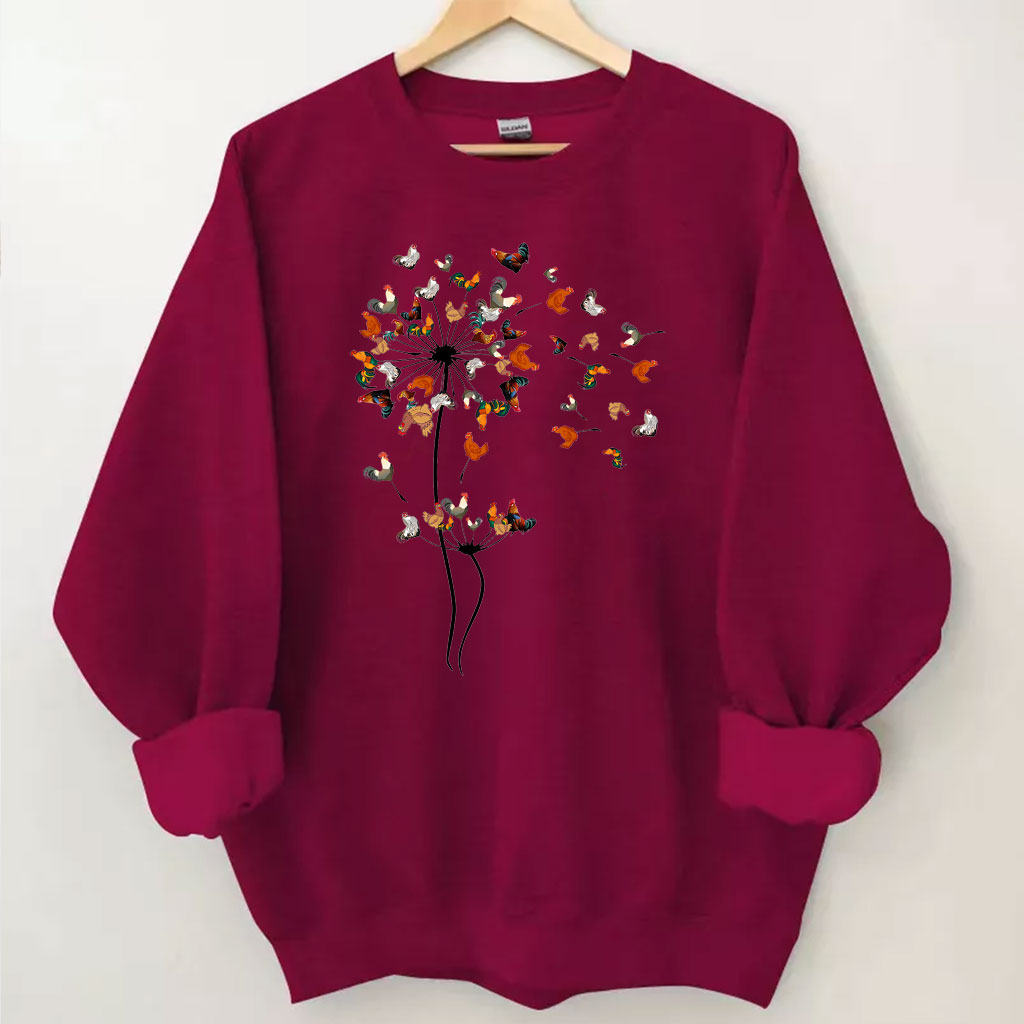 Dandelion Chicken Flower Sweatshirt