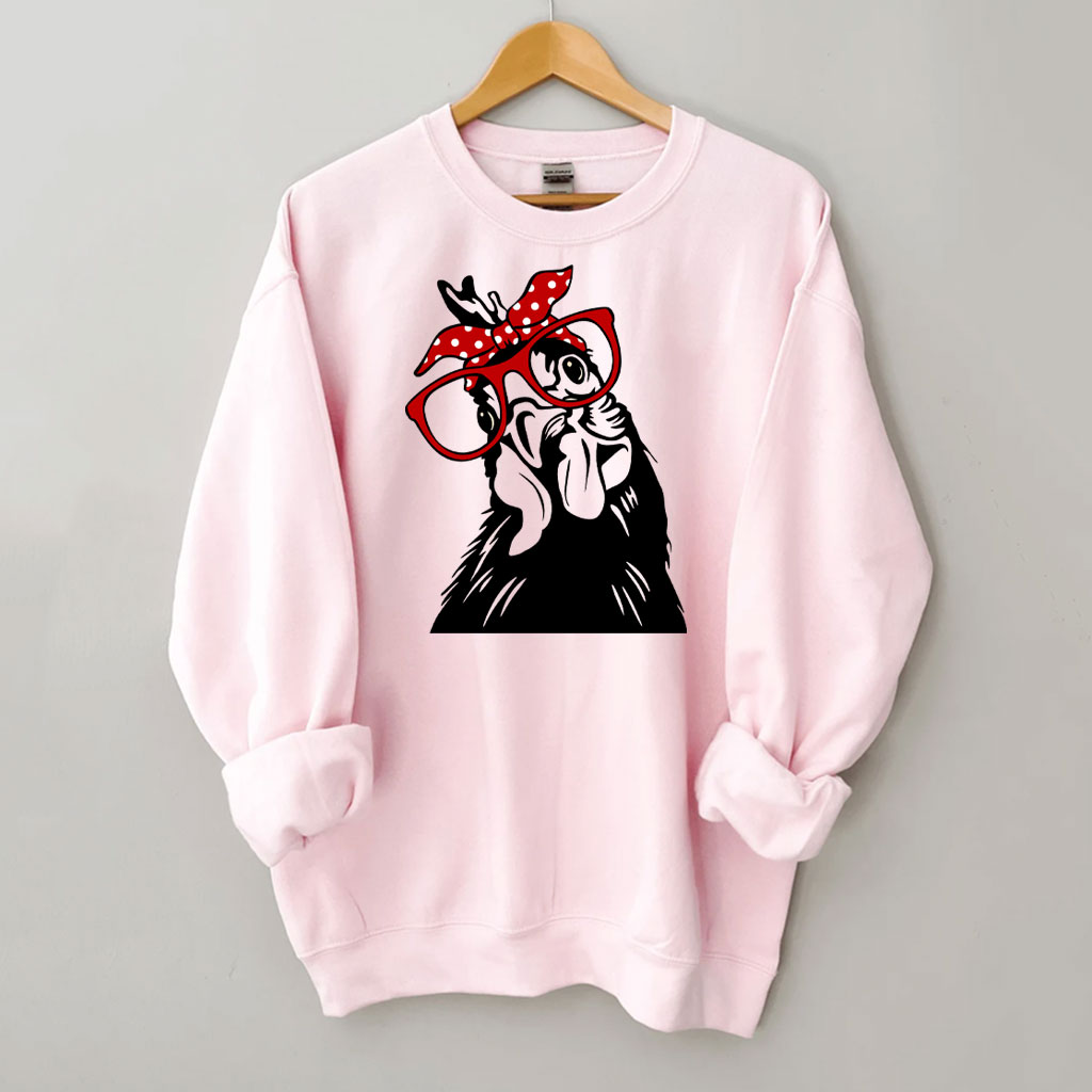 Chicken With Bandana Glasses Sweatshirt