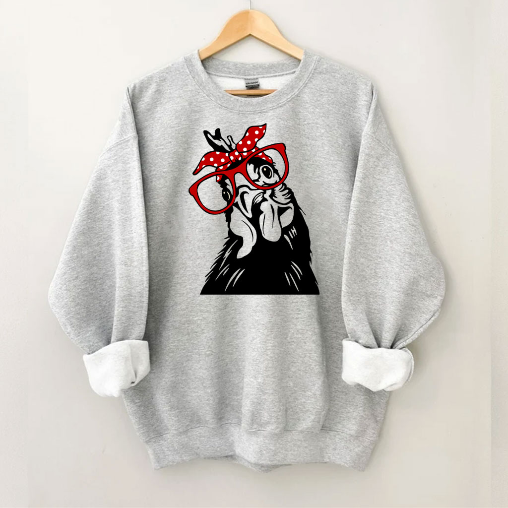 Chicken With Bandana Glasses Sweatshirt