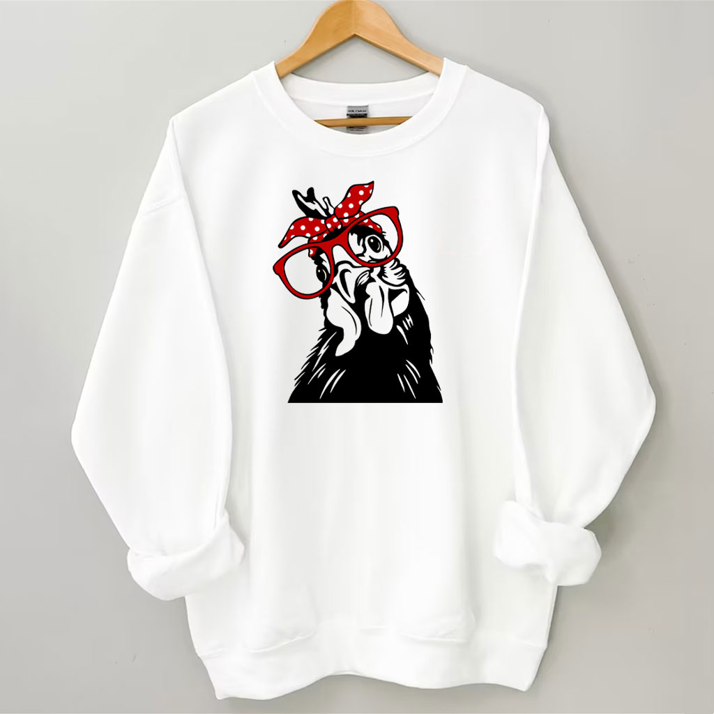 Chicken With Bandana Glasses Sweatshirt