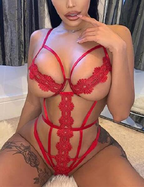 Open Cup Lace Teddy