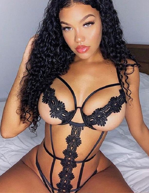 Open Cup Lace Teddy
