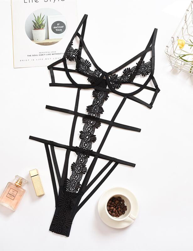 Open Cup Lace Teddy