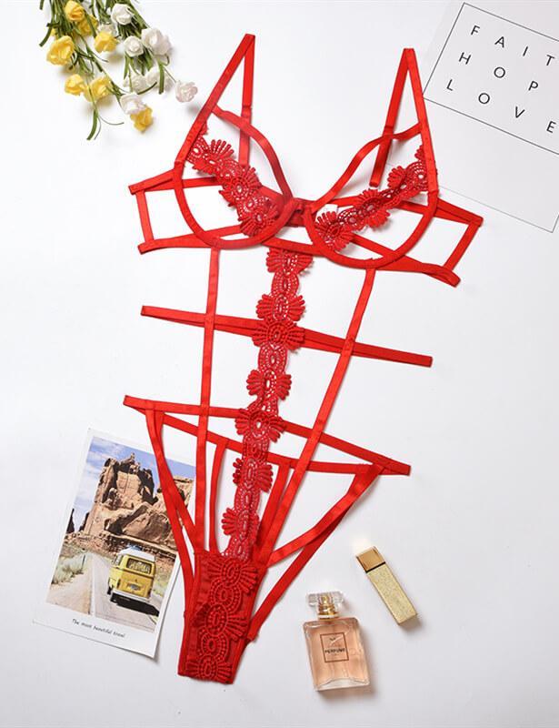 Open Cup Lace Teddy