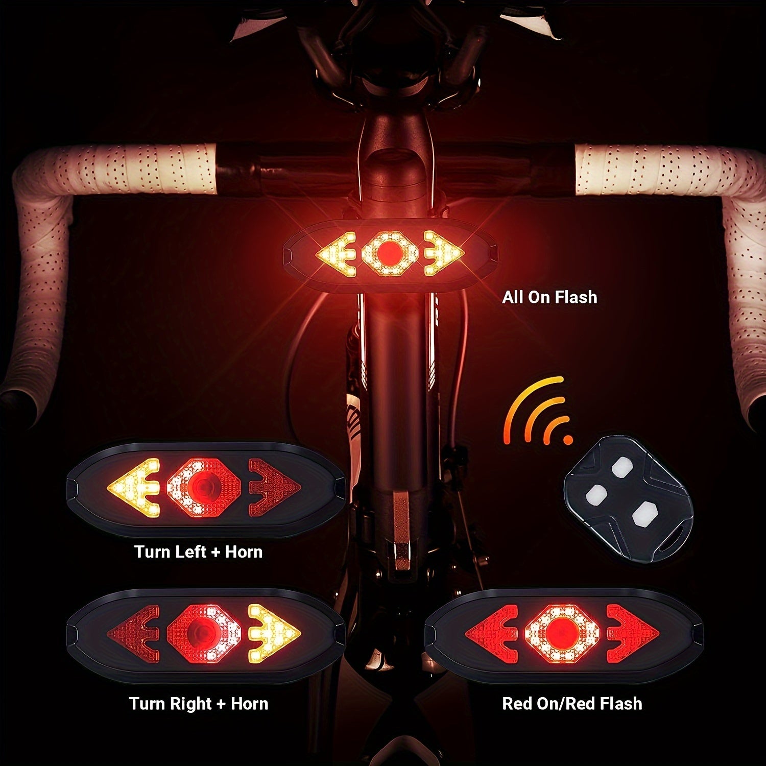1pc Bicycle Turn Signal Tail Light, LED Bicycle Light with USB Charging, Cycling Accessory, Bicycle Rear Light