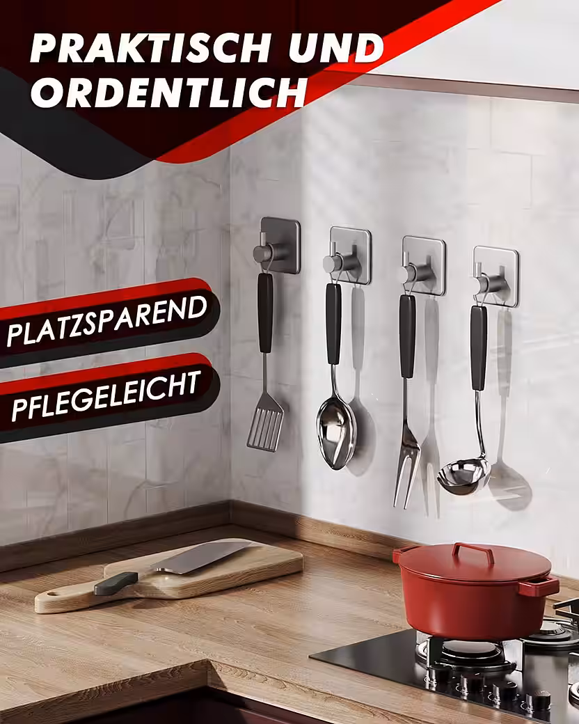 Edelstahl Handtuchhaken Bad ohne Bohren, 5er/10er Set