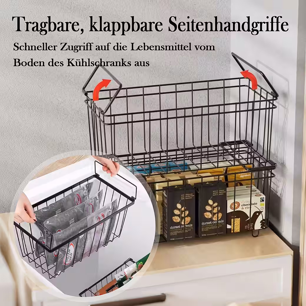Aufbewahrungsbox 5X Gefriertruhe Körbe Stapelbar,Gefrierkorb,Gefriertruhe Organizer