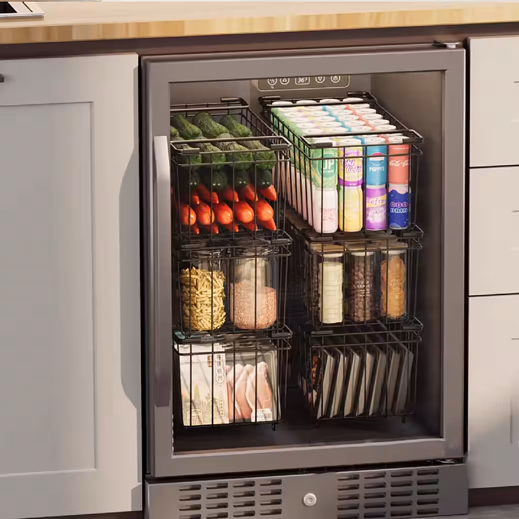 Aufbewahrungsbox 5X Gefriertruhe Körbe Stapelbar,Gefrierkorb,Gefriertruhe Organizer