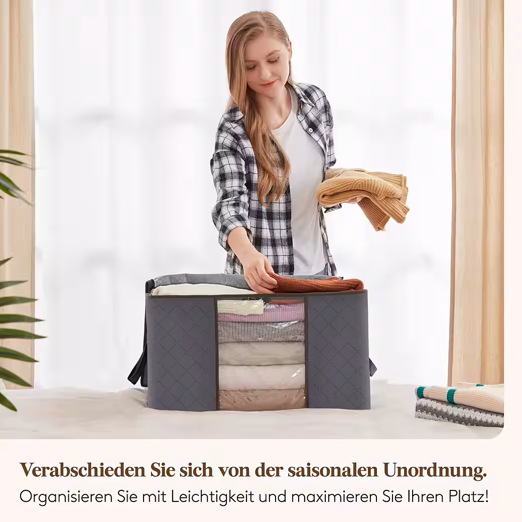 3/6er Set Faltbare Aufbewahrungsboxen mit Deckel 90L