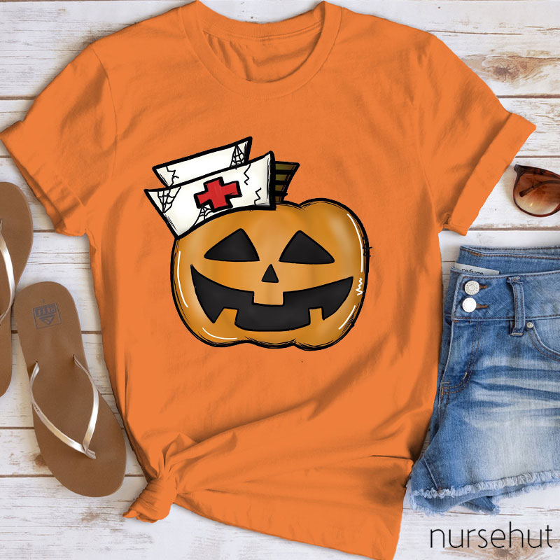 Halloween Pumkin Nurse T-Shirt
