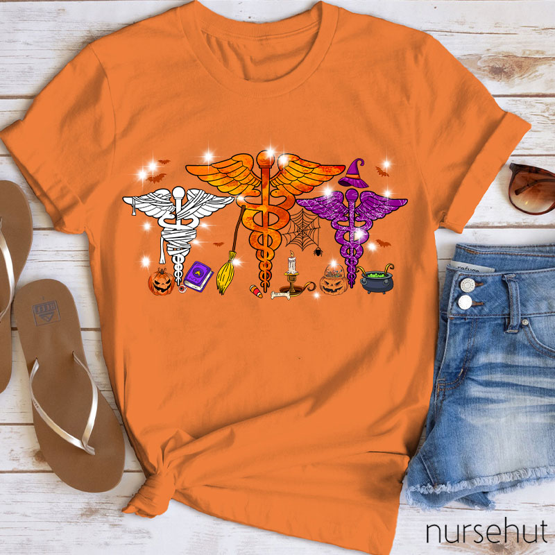 Halloween Rod Of Asclepius Nurse T-Shirt