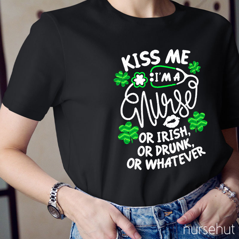 Kiss Me I'm A Nurse Clover Stethoscope Nurse T-Shirt