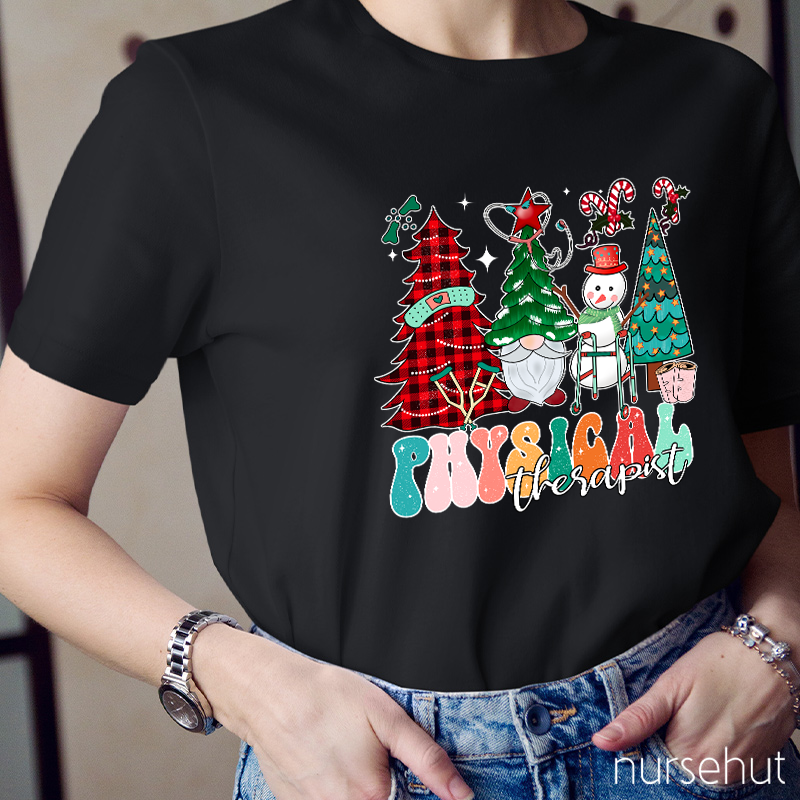 Physical Therapist Christmas Vibes Nurse T-Shirt