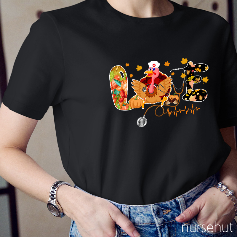 Love Thanksgiving Nurse T-Shirt