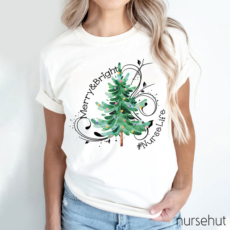 Merry And Bright Nurse T-Shirt