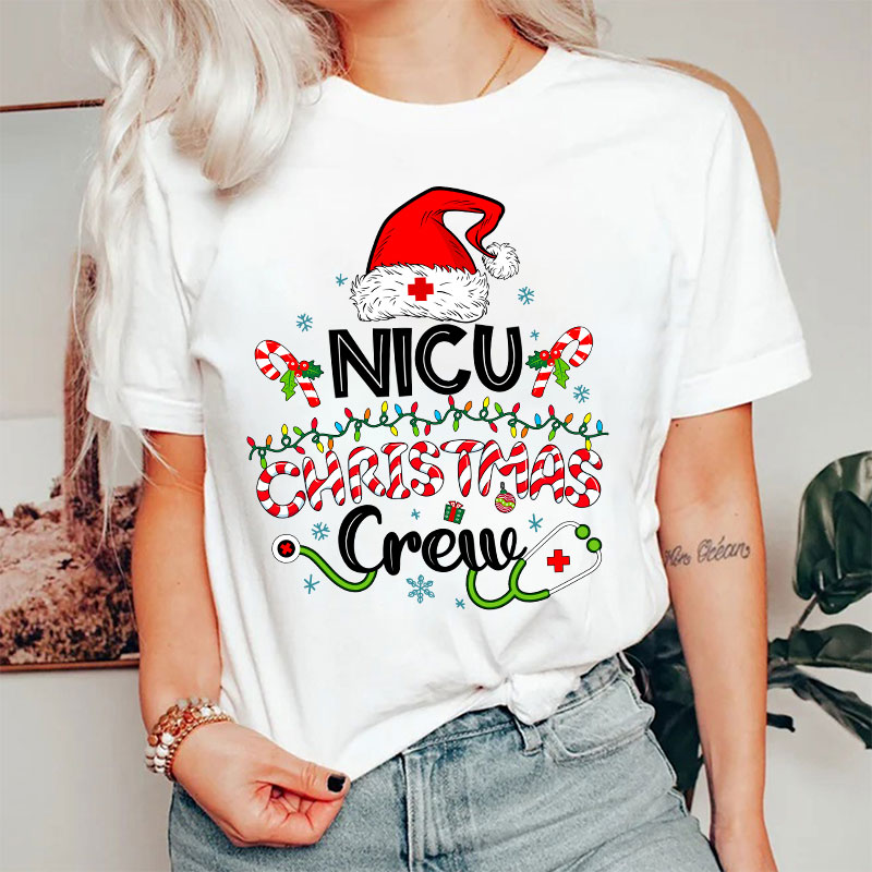 Personalized Christmas Crew Nurse T-Shirt
