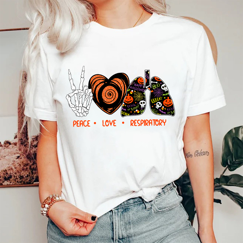 Peace Love Respiratory Nurse T-Shirt