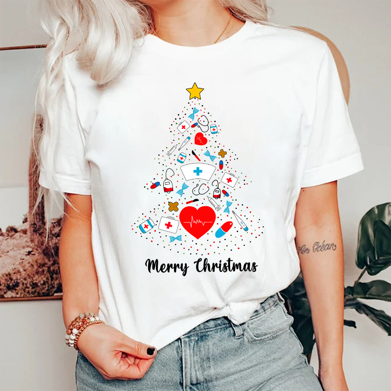 This Is The Nurse's Christmas Tree Nurse T-Shirt