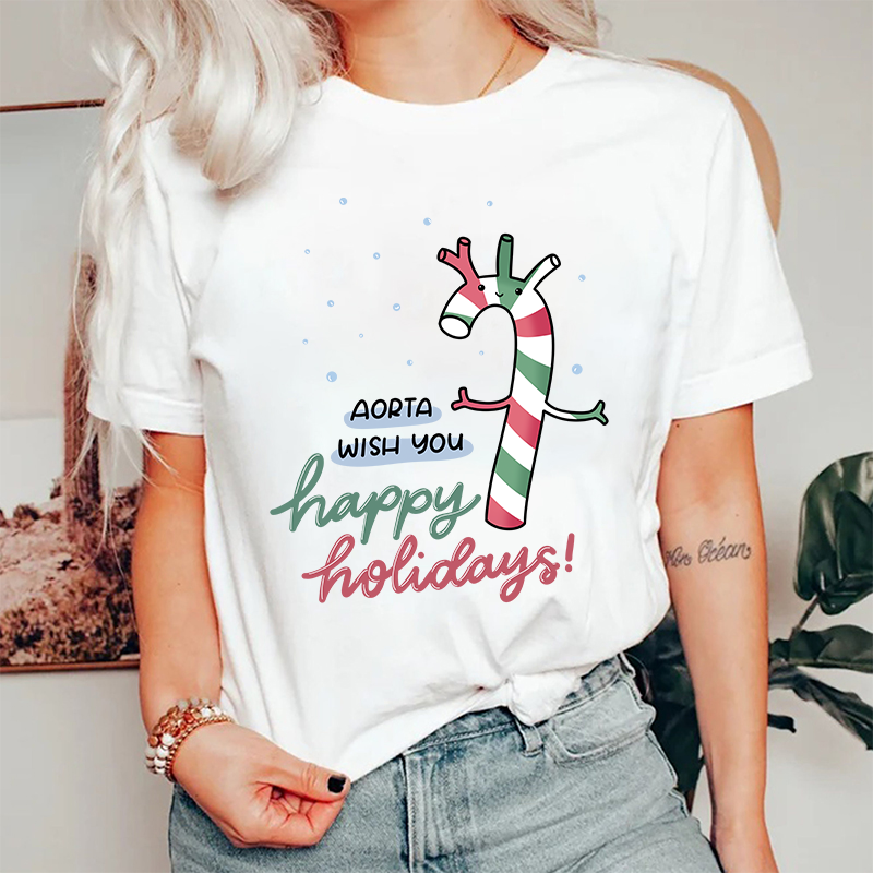 Aorta Wish You Happy Holidays Nurse T-Shirt